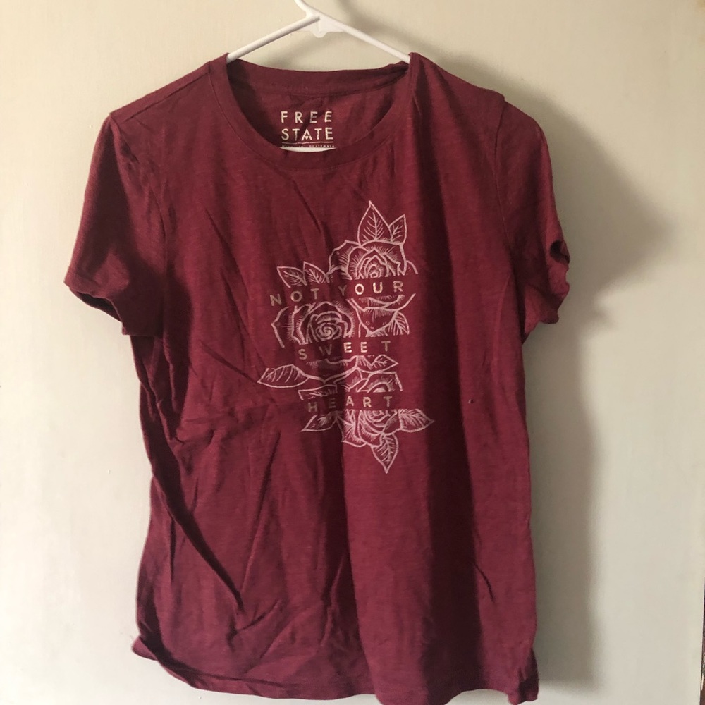 Free State Not Your Sweet Heart Women’s XL Red Rose T Shirt